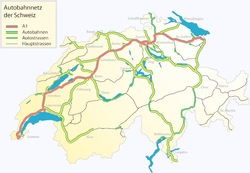 Drogi, autostrady i winieta w Szwajcarii
