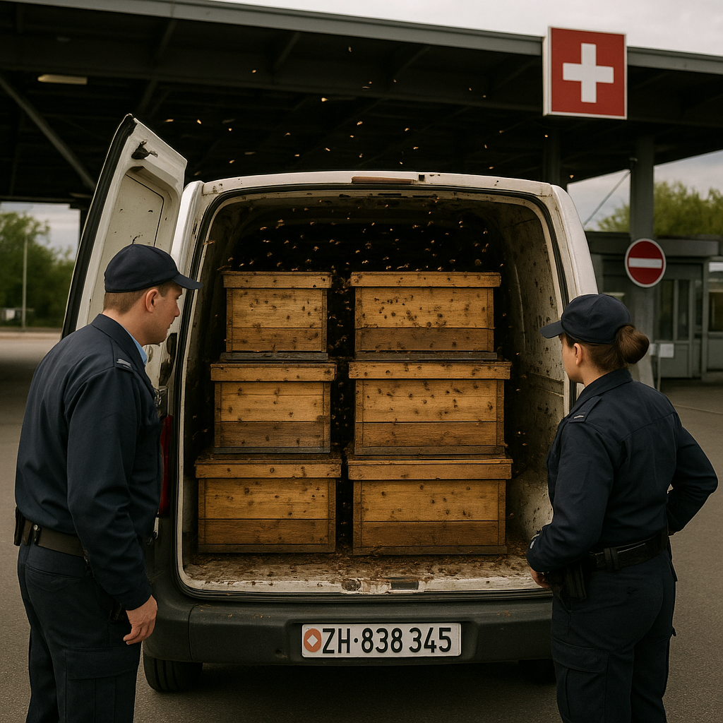 Polak zatrzymany na granicy ze Szwajcarią. Przewoził 40 rodzin pszczelich bez wymaganych zezwoleń