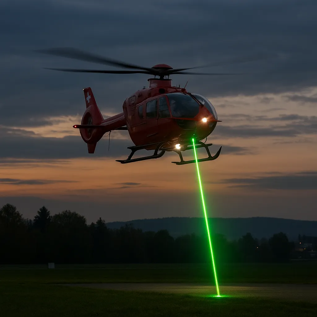 Laser oślepił załogę śmigłowca w Reinach. Trzy osoby u lekarza